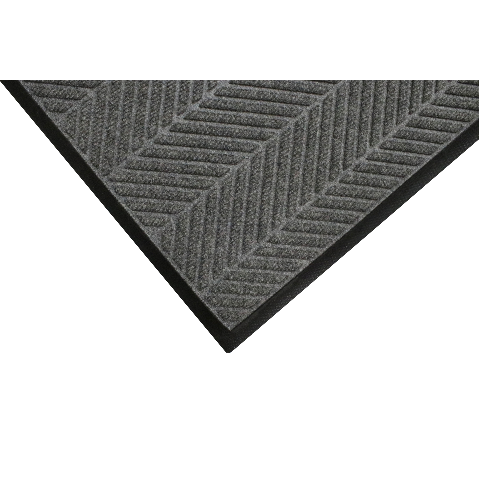 M+A Matting WaterHog Max Herringbone Classic Scraper/Wiper Safety Mat, 3' x 10' Grey Ash, 3/8" Thickness, Universal Cleat, Model # 224073310070